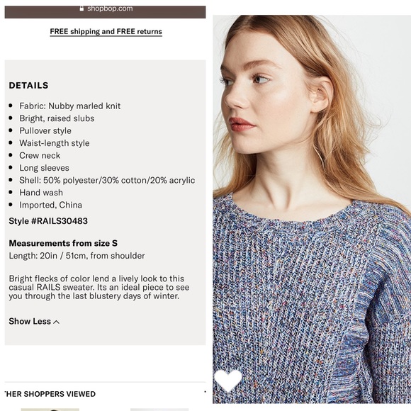 RAILS Elsa Sweater Speckled Blue - Picture 3 of 7